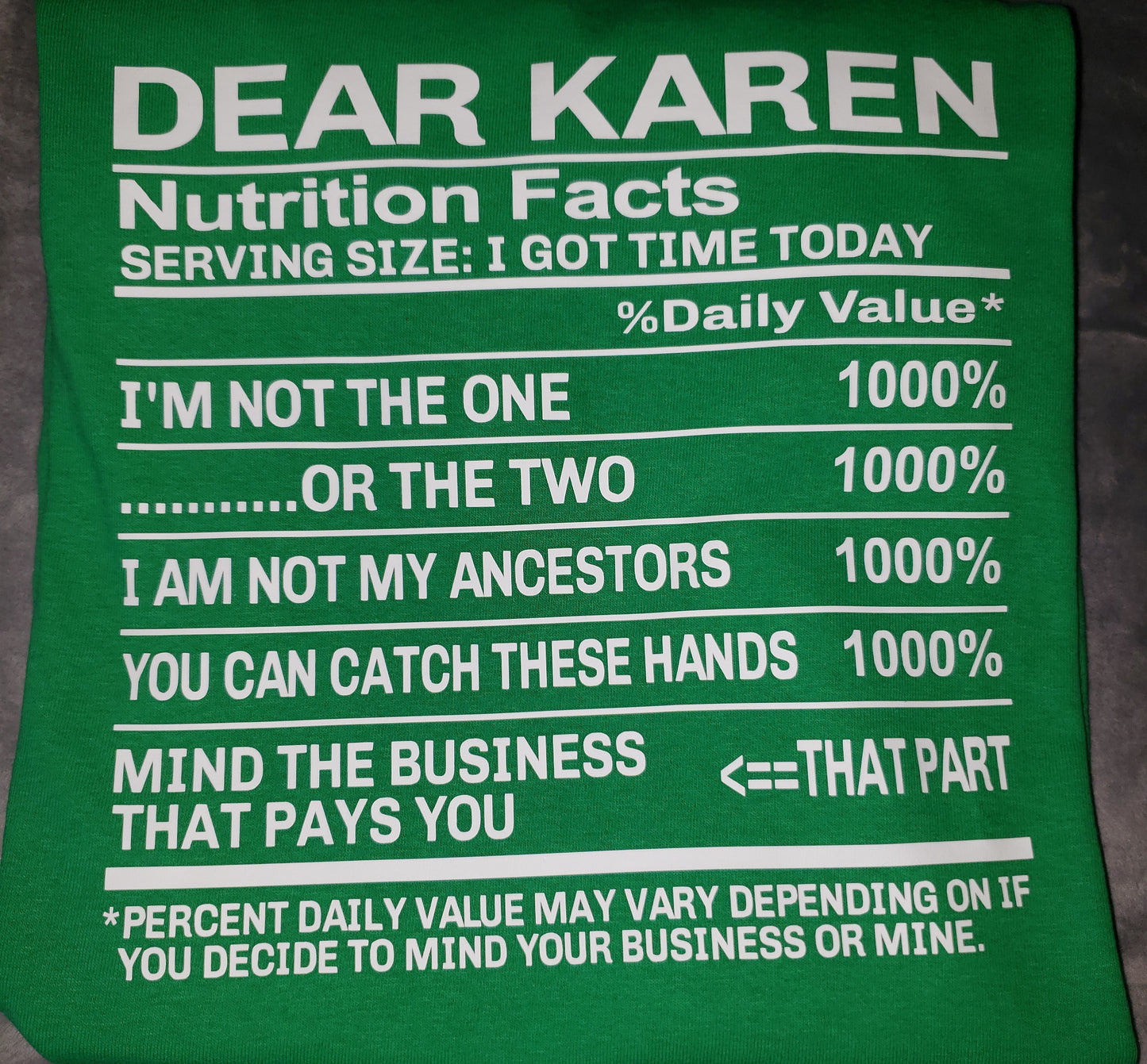 Dear Karen