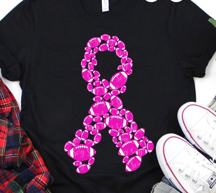 Breast Cancer Football Ribbons
