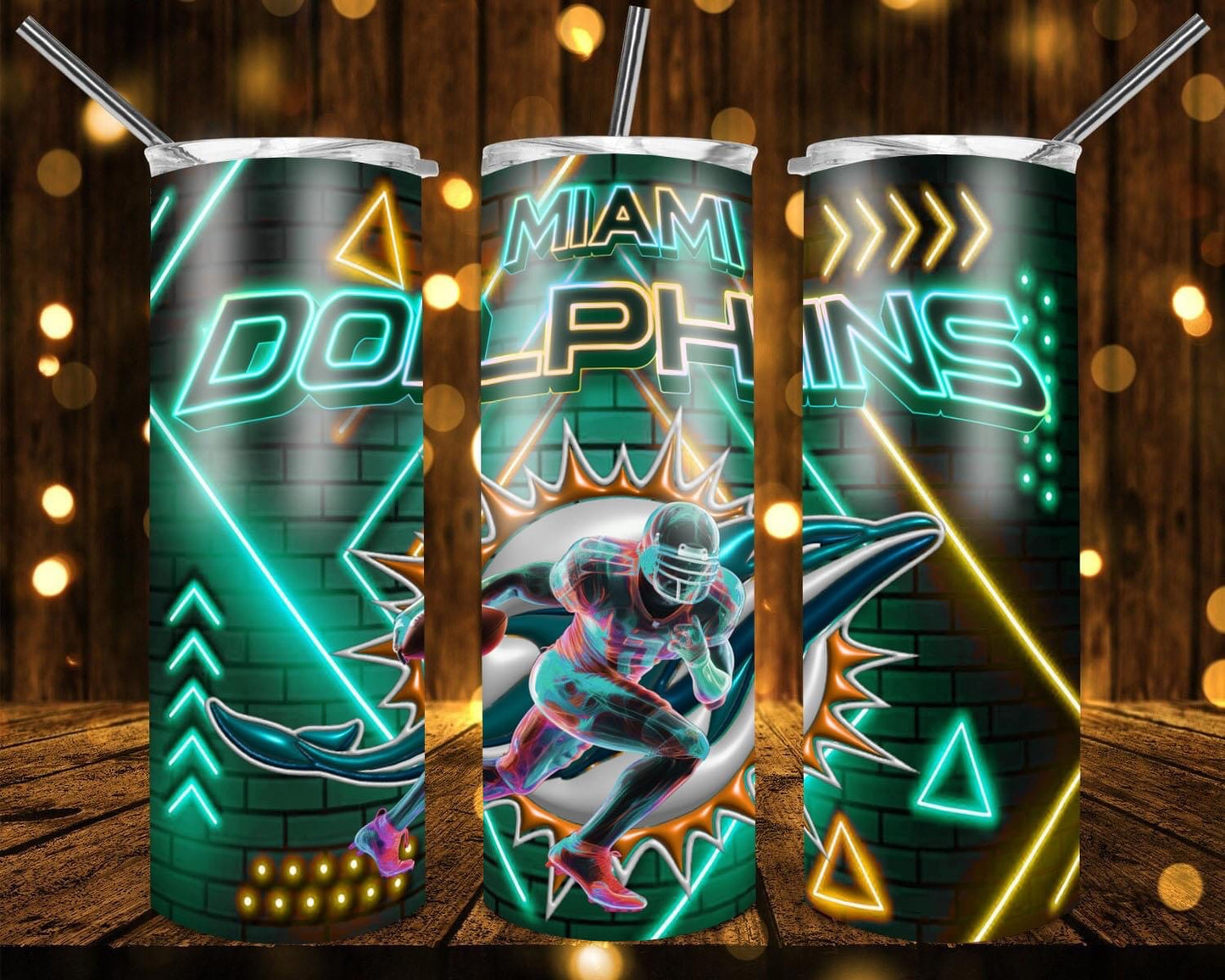 Neon inspired by football 20oz tumblers