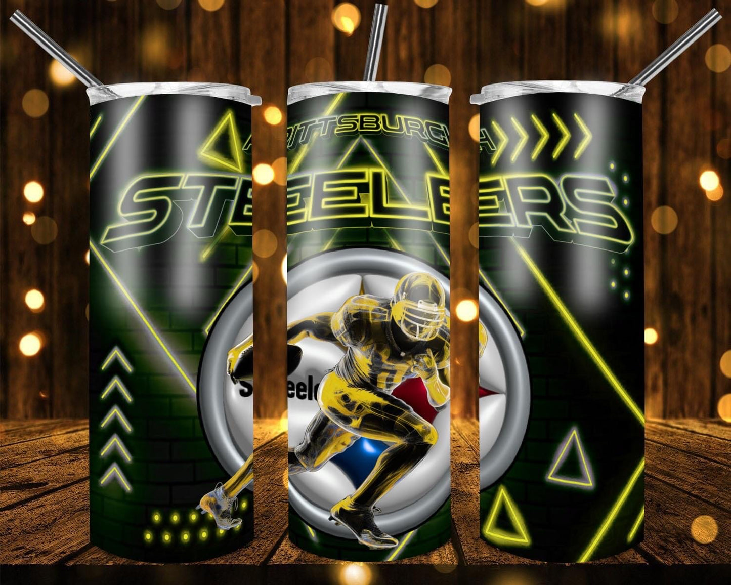 Neon inspired by football 20oz tumblers