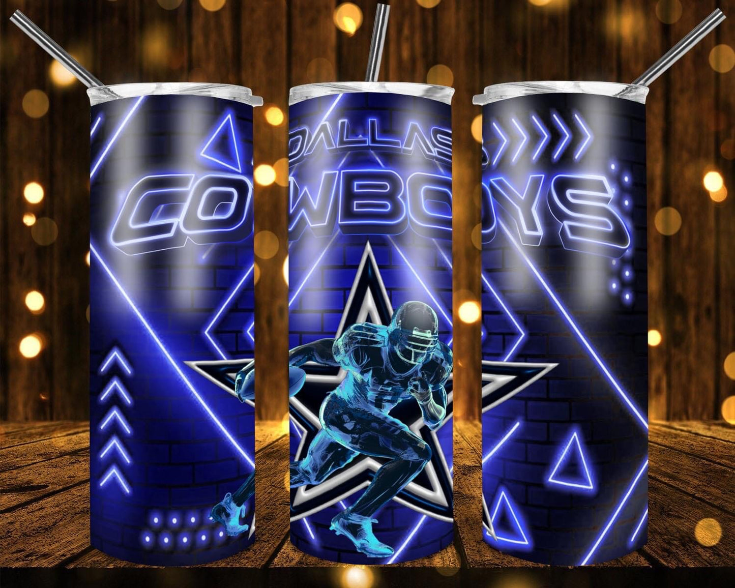 Neon inspired by football 20oz tumblers