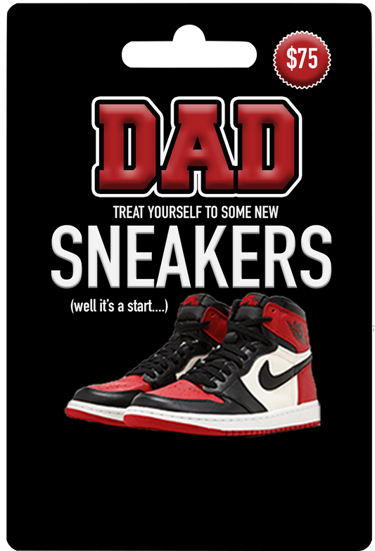 Red Dad Sneaker Fund Gift Card Holder or Money Holder