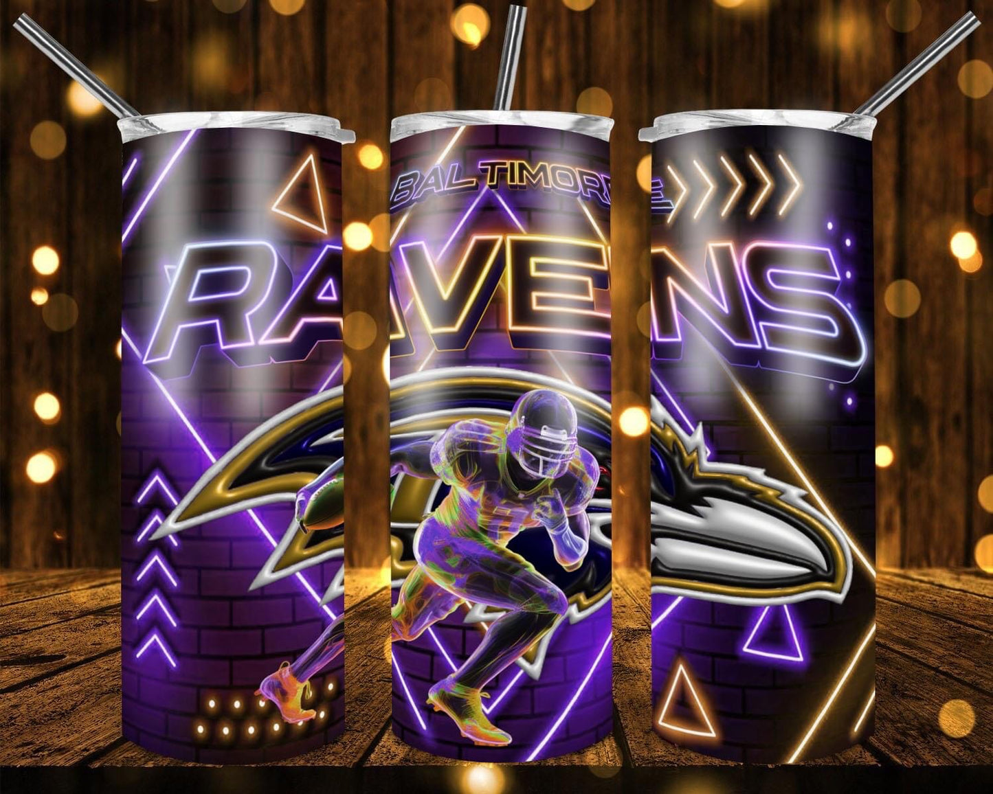 Neon inspired by football 20oz tumblers