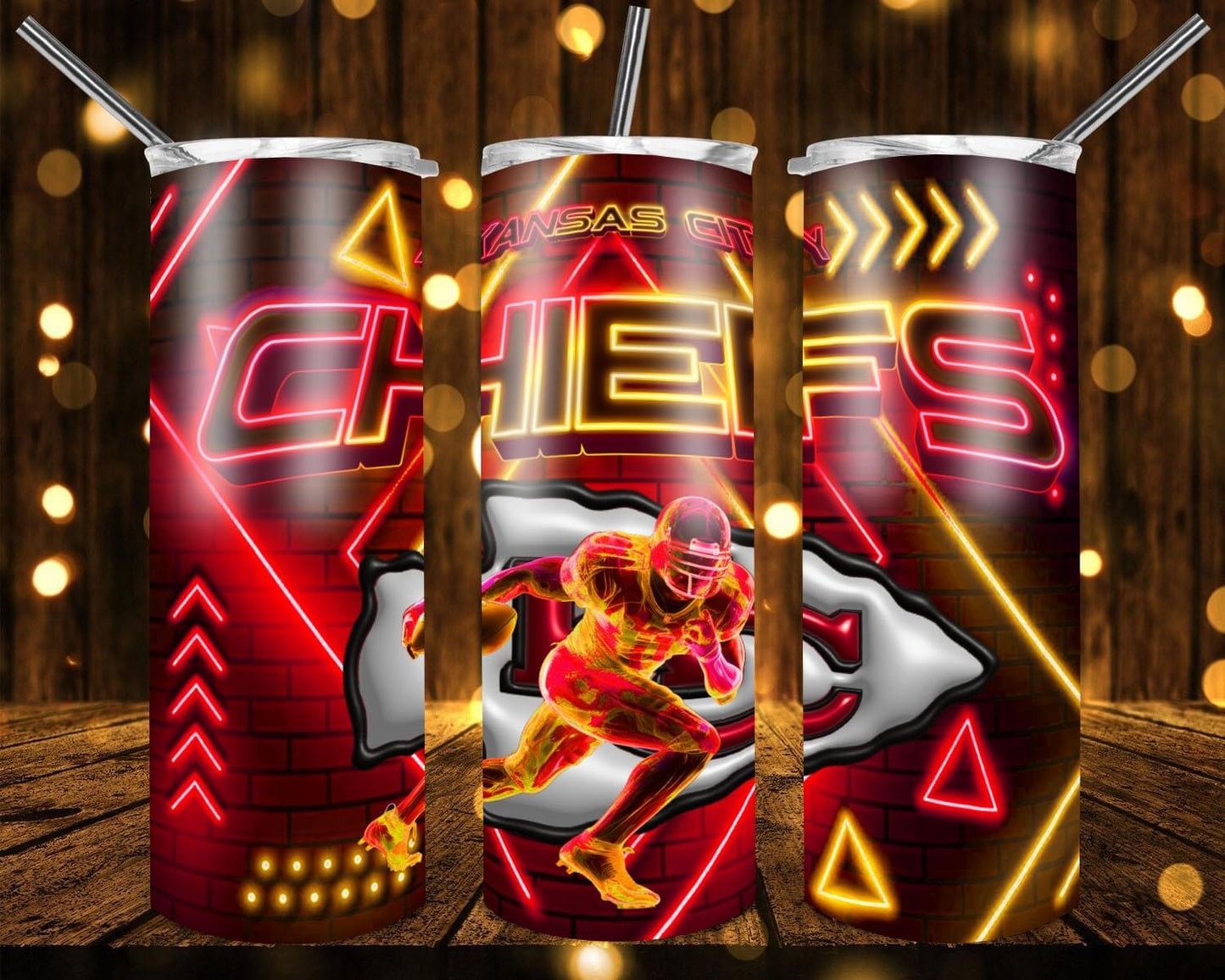 Neon inspired by football 20oz tumblers