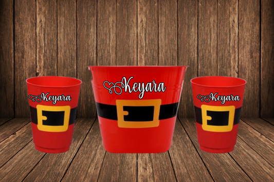 Personalized Santa Buckets and cups