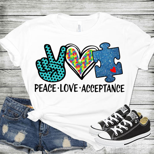 Peace Love Acceptance Autism Awareness