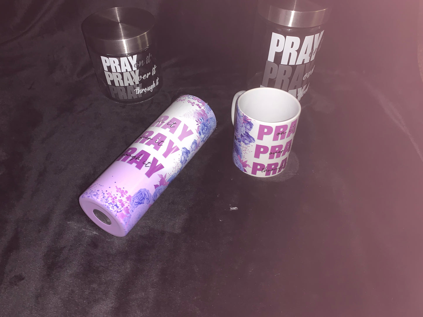 Pray On it Pray over it Pray through it Tumbler and Mug